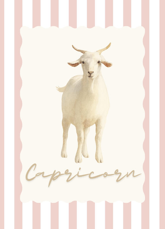 Capricorn zodiac postcard with personalised tarot reading from The House of Good Fortune.